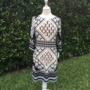 Calvin Klein Geometric Black/Grey Dress NWT